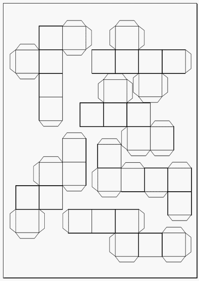 Excelで作成した立方体展開図